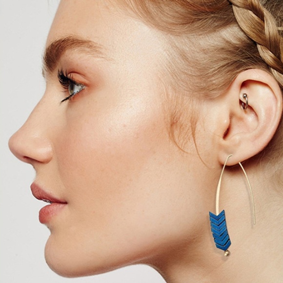 🆕 Vintage Mint Spear Arrow Earrings - Picture 2 of 3